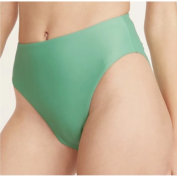J Crew High Rise Bikini Swim Bottom Green XS (0-2) NWT Lined UPF Protect - Picture 1 of 6